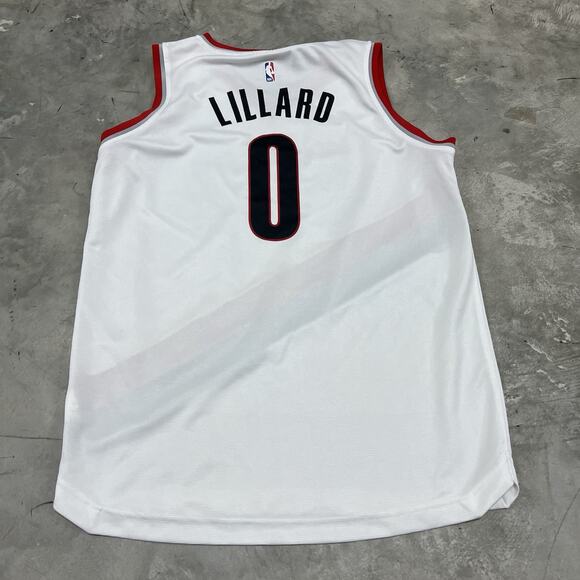 Portland Trail Blazers Damian Lillard #0 Jersey Size Youth Large White - Picture 4 of 6